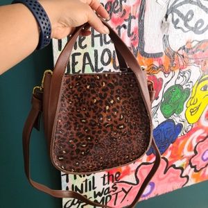 Sydney crossbody bag painted leopard calf hair